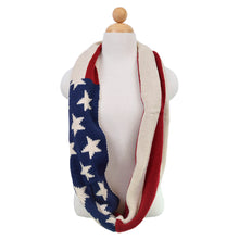Load image into Gallery viewer, Premium USA US American Flag Winter Knit Infinity Loop Circle Scarf