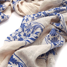 Load image into Gallery viewer, Elegant Viscose Cross Floral Frayed End Scarf Wrap