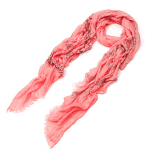 Load image into Gallery viewer, Elegant Viscose Cross Floral Frayed End Scarf Wrap