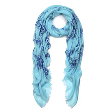 Load image into Gallery viewer, Elegant Viscose Cross Floral Frayed End Scarf Wrap