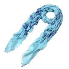 Load image into Gallery viewer, Elegant Viscose Cross Floral Frayed End Scarf Wrap