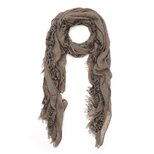 Load image into Gallery viewer, Elegant Viscose Cross Floral Frayed End Scarf Wrap