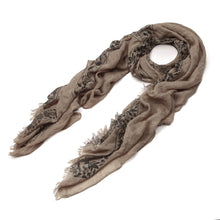 Load image into Gallery viewer, Elegant Viscose Cross Floral Frayed End Scarf Wrap