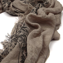 Load image into Gallery viewer, Elegant Viscose Cross Floral Frayed End Scarf Wrap