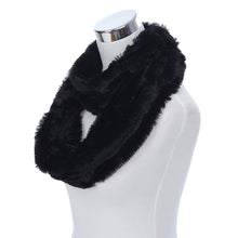 Load image into Gallery viewer, Super Soft Faux Fur Solid Color Warm Infinity Loop Circle Scarf