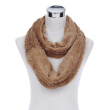 Load image into Gallery viewer, Super Soft Faux Fur Solid Color Warm Infinity Loop Circle Scarf