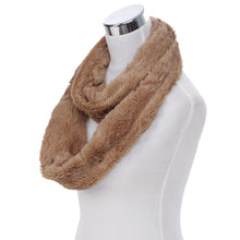 Load image into Gallery viewer, Super Soft Faux Fur Solid Color Warm Infinity Loop Circle Scarf