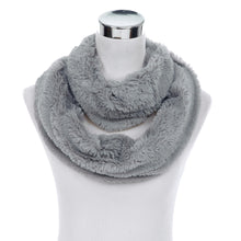 Load image into Gallery viewer, Super Soft Faux Fur Solid Color Warm Infinity Loop Circle Scarf
