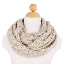 Load image into Gallery viewer, Solid Color Winter Cross Diamond Knit Infinity Loop Circle Scarf - Diff Colors