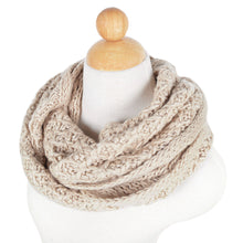 Load image into Gallery viewer, Solid Color Winter Cross Diamond Knit Infinity Loop Circle Scarf - Diff Colors