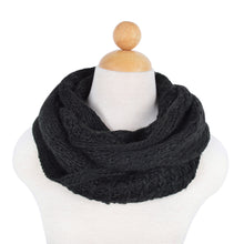 Load image into Gallery viewer, Solid Color Winter Cross Diamond Knit Infinity Loop Circle Scarf - Diff Colors