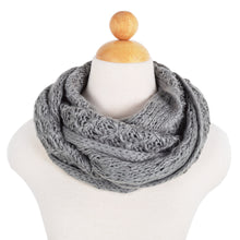 Load image into Gallery viewer, Solid Color Winter Cross Diamond Knit Infinity Loop Circle Scarf - Diff Colors