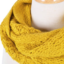 Load image into Gallery viewer, Solid Color Winter Cross Diamond Knit Infinity Loop Circle Scarf - Diff Colors