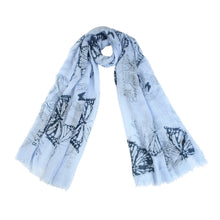 Load image into Gallery viewer, Elegant Vintage Butterfly Frayed End Scarf Wrap
