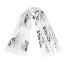 Load image into Gallery viewer, Elegant Vintage Butterfly Frayed End Scarf Wrap