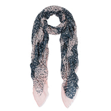 Load image into Gallery viewer, Elegant Striped Vine Leaves Floral Design Frayed End Scarf Wrap - Diff Colors