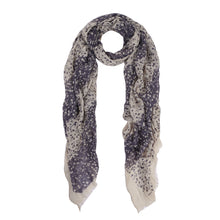 Load image into Gallery viewer, Elegant Striped Vine Leaves Floral Design Frayed End Scarf Wrap - Diff Colors