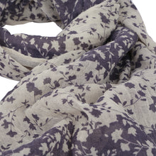 Load image into Gallery viewer, Elegant Striped Vine Leaves Floral Design Frayed End Scarf Wrap - Diff Colors
