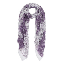 Load image into Gallery viewer, Elegant Striped Vine Leaves Floral Design Frayed End Scarf Wrap - Diff Colors