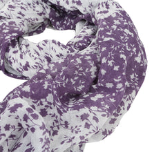 Load image into Gallery viewer, Elegant Striped Vine Leaves Floral Design Frayed End Scarf Wrap - Diff Colors