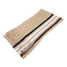 Load image into Gallery viewer, Classic Premium Unisex Striped Winter Knit Fringe Scarf - Different Colors