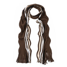 Load image into Gallery viewer, Classic Premium Unisex Striped Winter Knit Fringe Scarf - Different Colors