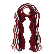 Load image into Gallery viewer, Classic Premium Unisex Striped Winter Knit Fringe Scarf - Different Colors