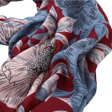 Load image into Gallery viewer, Premium Elegant 3-Tone Floral Design Scarf Wrap Shawl Stole - Diff Colors Avail