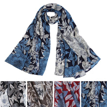 Load image into Gallery viewer, Premium Elegant 3-Tone Floral Design Scarf Wrap Shawl Stole - Diff Colors Avail