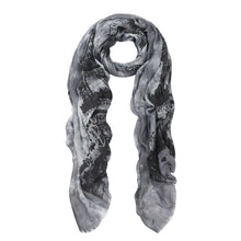 Load image into Gallery viewer, Elegant Vintage Paris Eiffel Tower Frayed End Scarf Wrap