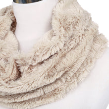 Load image into Gallery viewer, Premium Soft Small Faux Fur Solid Color Warm Infinity Circle Scarf