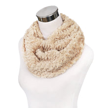 Load image into Gallery viewer, Soft Small Faux Fur Diamond Solid Color Warm Infinity Circle Scarf -Diff Colors