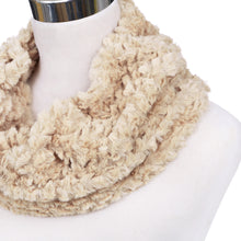 Load image into Gallery viewer, Soft Small Faux Fur Diamond Solid Color Warm Infinity Circle Scarf -Diff Colors