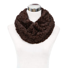 Load image into Gallery viewer, Soft Small Faux Fur Diamond Solid Color Warm Infinity Circle Scarf -Diff Colors
