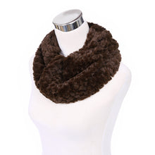 Load image into Gallery viewer, Soft Small Faux Fur Diamond Solid Color Warm Infinity Circle Scarf -Diff Colors