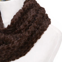 Load image into Gallery viewer, Soft Small Faux Fur Diamond Solid Color Warm Infinity Circle Scarf -Diff Colors