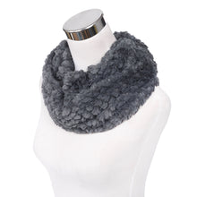 Load image into Gallery viewer, Soft Small Faux Fur Diamond Solid Color Warm Infinity Circle Scarf -Diff Colors