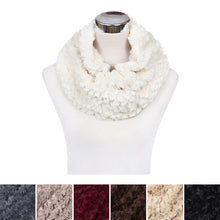 Load image into Gallery viewer, Soft Small Faux Fur Diamond Solid Color Warm Infinity Circle Scarf -Diff Colors