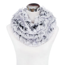 Load image into Gallery viewer, Premium Soft Small Long Faux Fur 2-Tone Infinity Loop Circle Scarf -Diff Colors