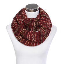 Load image into Gallery viewer, Bohemian Style Three Tone Winter Knit Warm Infinity Circle Scarf - Diff Colors