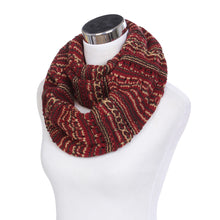 Load image into Gallery viewer, Bohemian Style Three Tone Winter Knit Warm Infinity Circle Scarf - Diff Colors