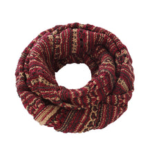 Load image into Gallery viewer, Bohemian Style Three Tone Winter Knit Warm Infinity Circle Scarf - Diff Colors