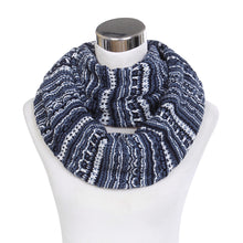 Load image into Gallery viewer, Bohemian Style Three Tone Winter Knit Warm Infinity Circle Scarf - Diff Colors