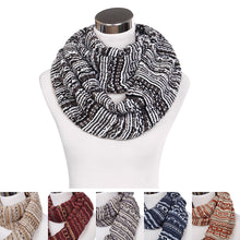 Load image into Gallery viewer, Bohemian Style Three Tone Winter Knit Warm Infinity Circle Scarf - Diff Colors