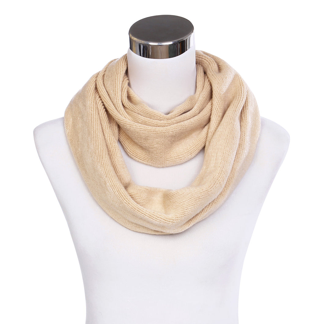 Premium Fine Knit Solid Color Winter Infinity Loop Circle Scarf