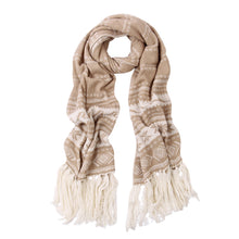 Load image into Gallery viewer, Premium Long Dual Tone Fair Isle Knit Warm Winter Fringe Scarf - Diff Colors