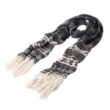 Load image into Gallery viewer, Premium Long Dual Tone Fair Isle Knit Warm Winter Fringe Scarf - Diff Colors