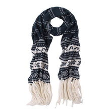 Load image into Gallery viewer, Premium Long Dual Tone Fair Isle Knit Warm Winter Fringe Scarf - Diff Colors