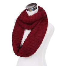 Load image into Gallery viewer, Premium Solid Chunky Ribbed Knit Warm Infinity Loop Circle Scarf