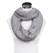 Load image into Gallery viewer, Premium Solid Chunky Ribbed Knit Warm Infinity Loop Circle Scarf